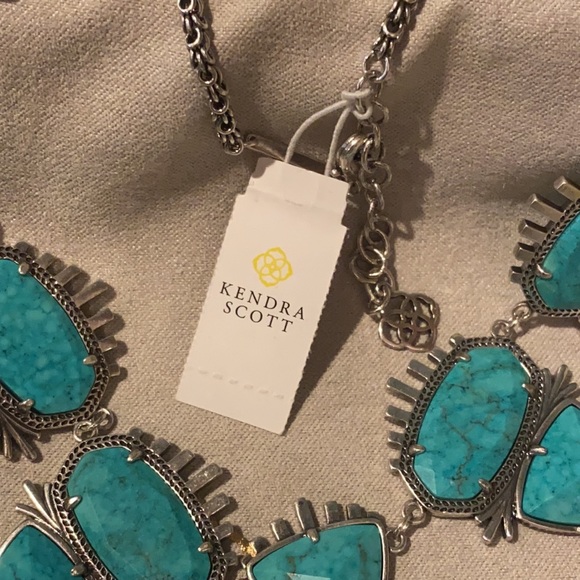NWT HTF Kendra Scott Silver Turquoise Havana - Picture 4 of 4